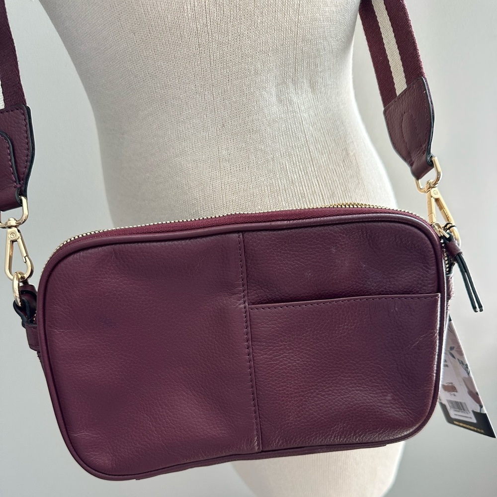 NWT Ashwood Leather Ladies Box Bag in Wine - Picture 6 of 6